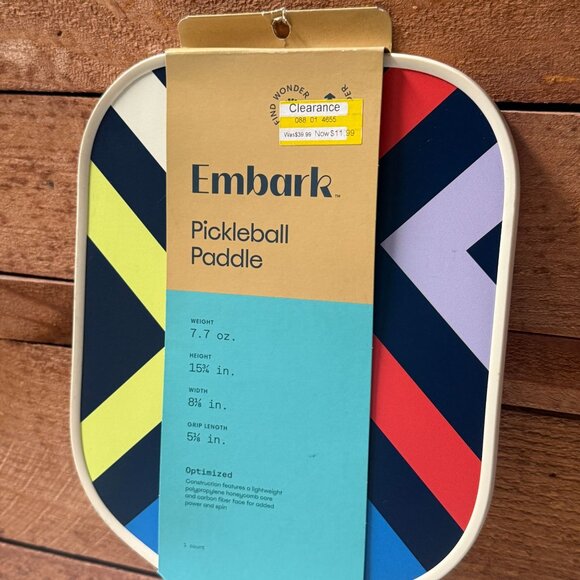 Embark Adults Pickleball Paddle USA Approved Blue/Red/Yellow Carbon Triangle - Picture 4 of 10